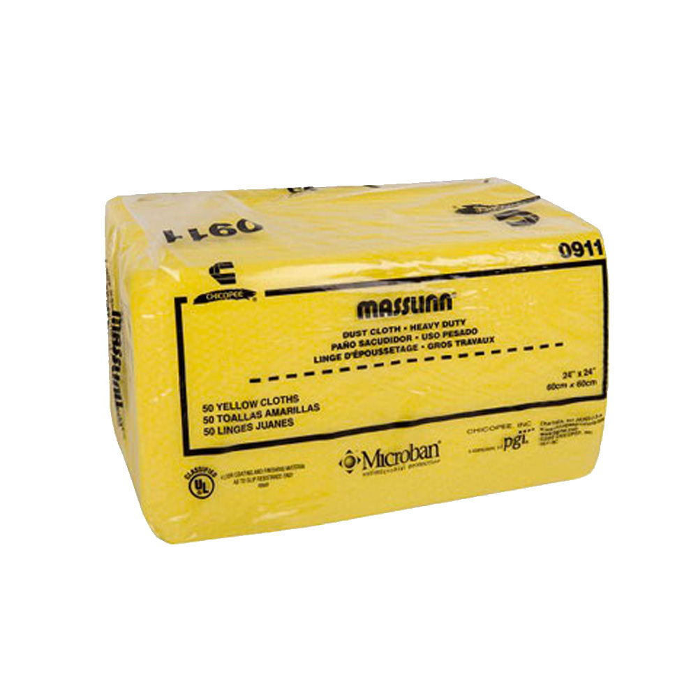 0911 Masslinn Yellow 24"x24" Heavy Duty Dust Cloth 4/25 cs