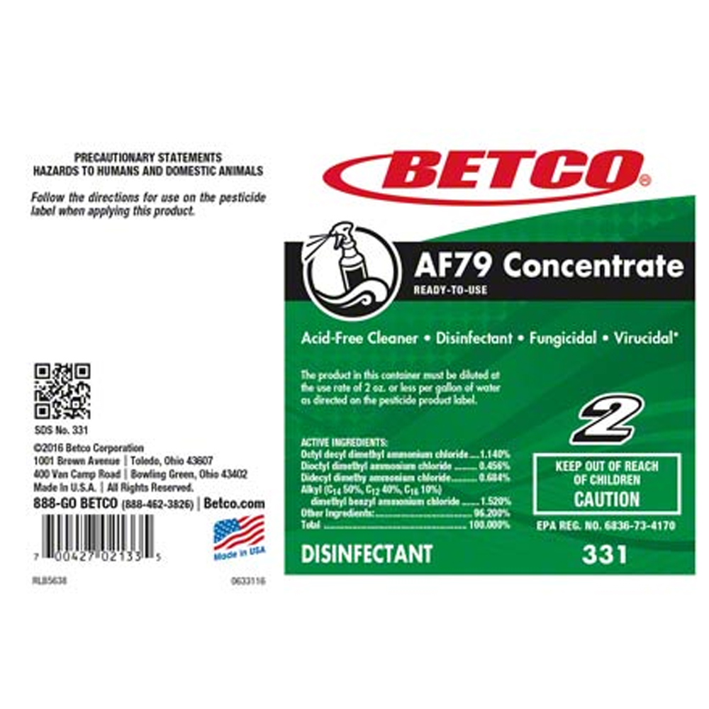 3319090 AF79 Concentrate Ready-To-Use Label ONLY 1ea. - 3319090 AF79 CONCENTRATE LABEL