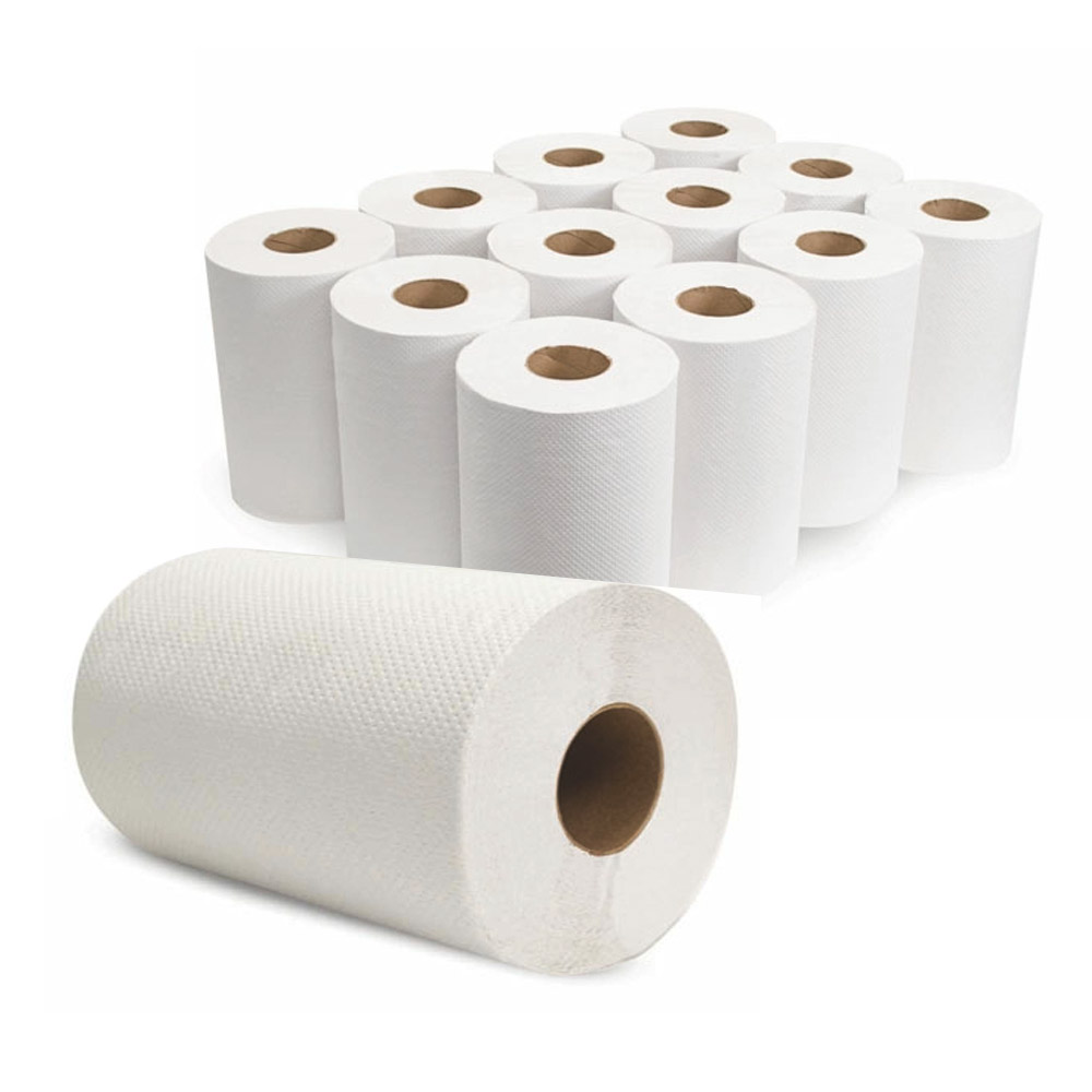 W12350 White 8"x350' Hardwound Roll Towel 12/cs