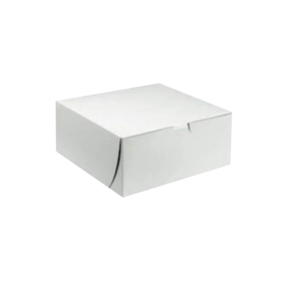 6106 White 10"x10"x5" Clay Cake Box 1pc Lock      Corners 100/PK