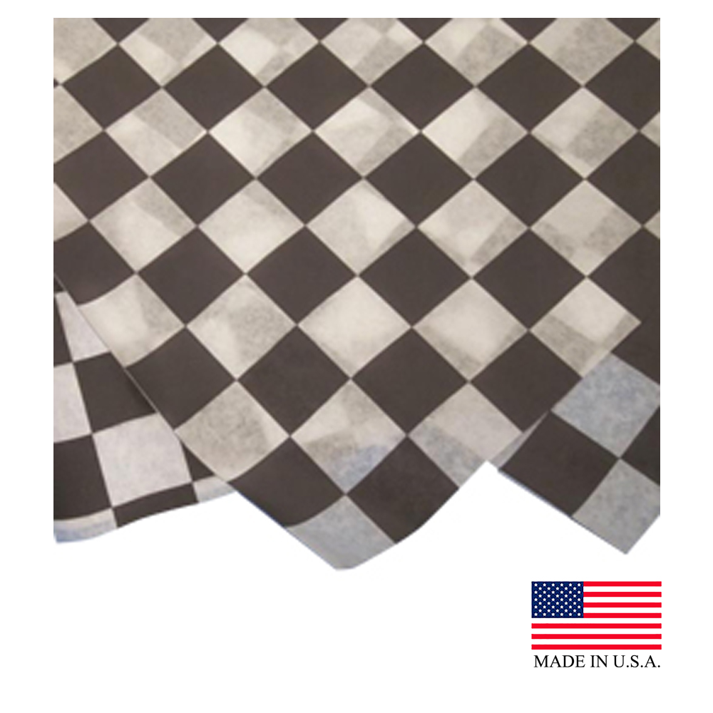 FP1212-BK-2M 12"x12" Black/White Dry Wax Checkered Sheets 2/1000 cs