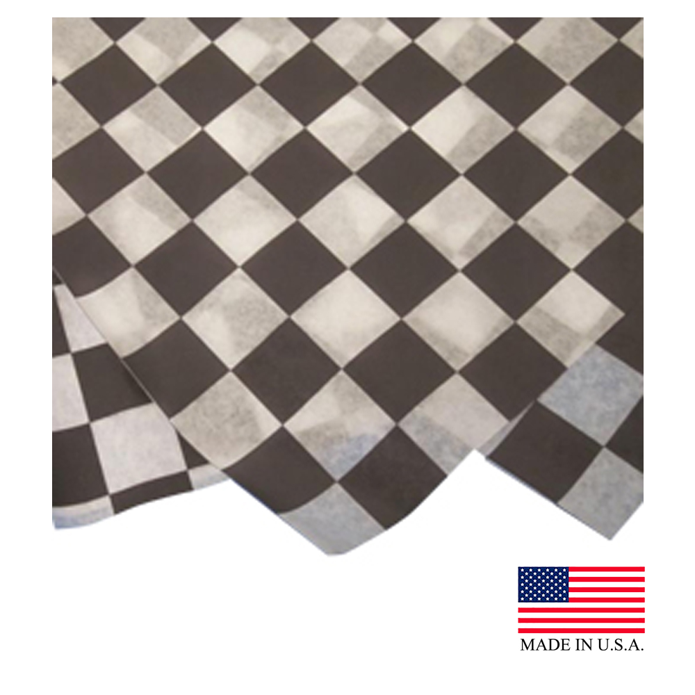 FP1212-BK-2M 12"x12" Black/White Dry Wax Checkered Sheets 2/1000 cs - FP1212-BK-2M 12X12 BLKCK DRYWX