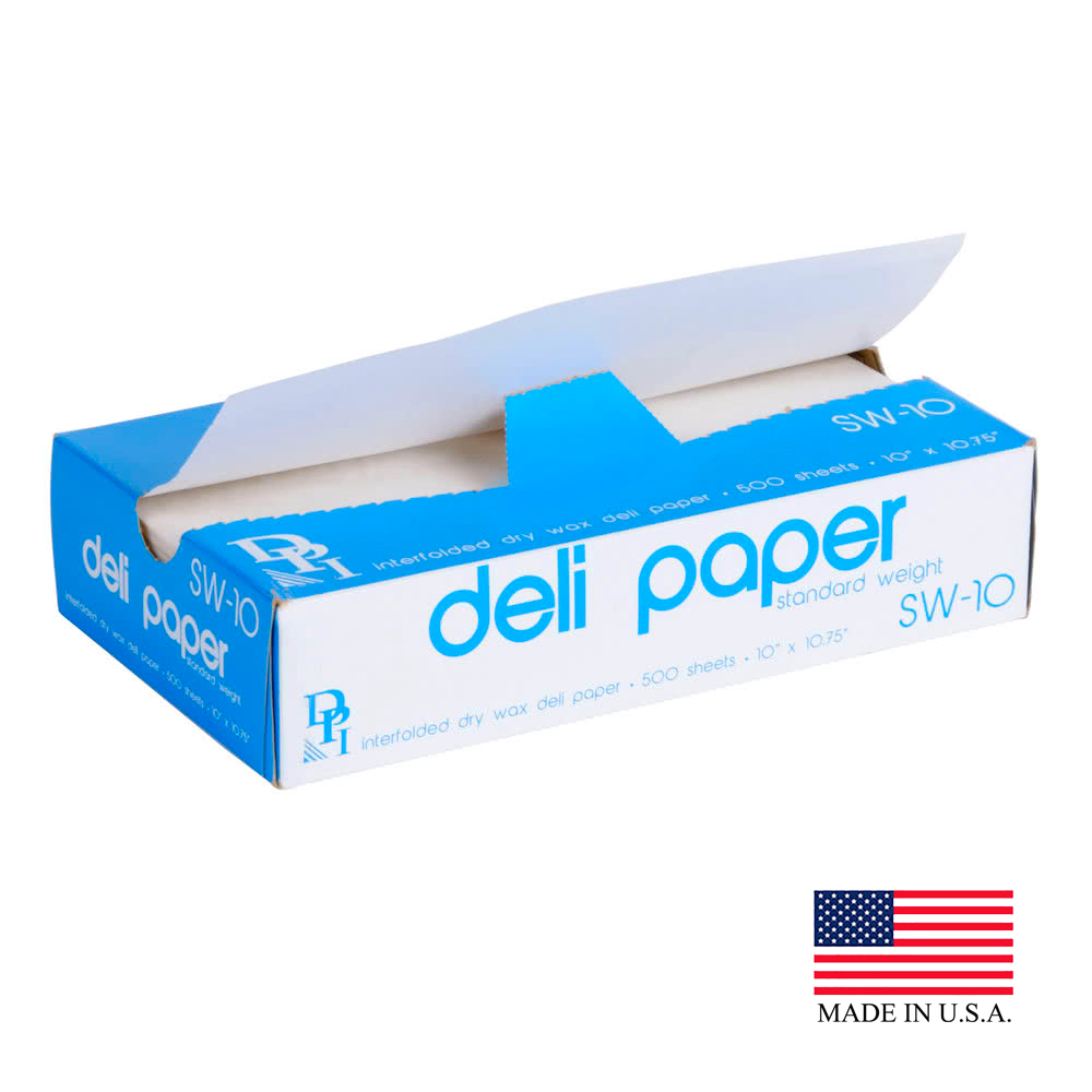 SW-10 10"x10.75" White Deli Wax Pop-Up Sheets 12/500 cs - SW-10 10X10.75" WAX DELI SHEET