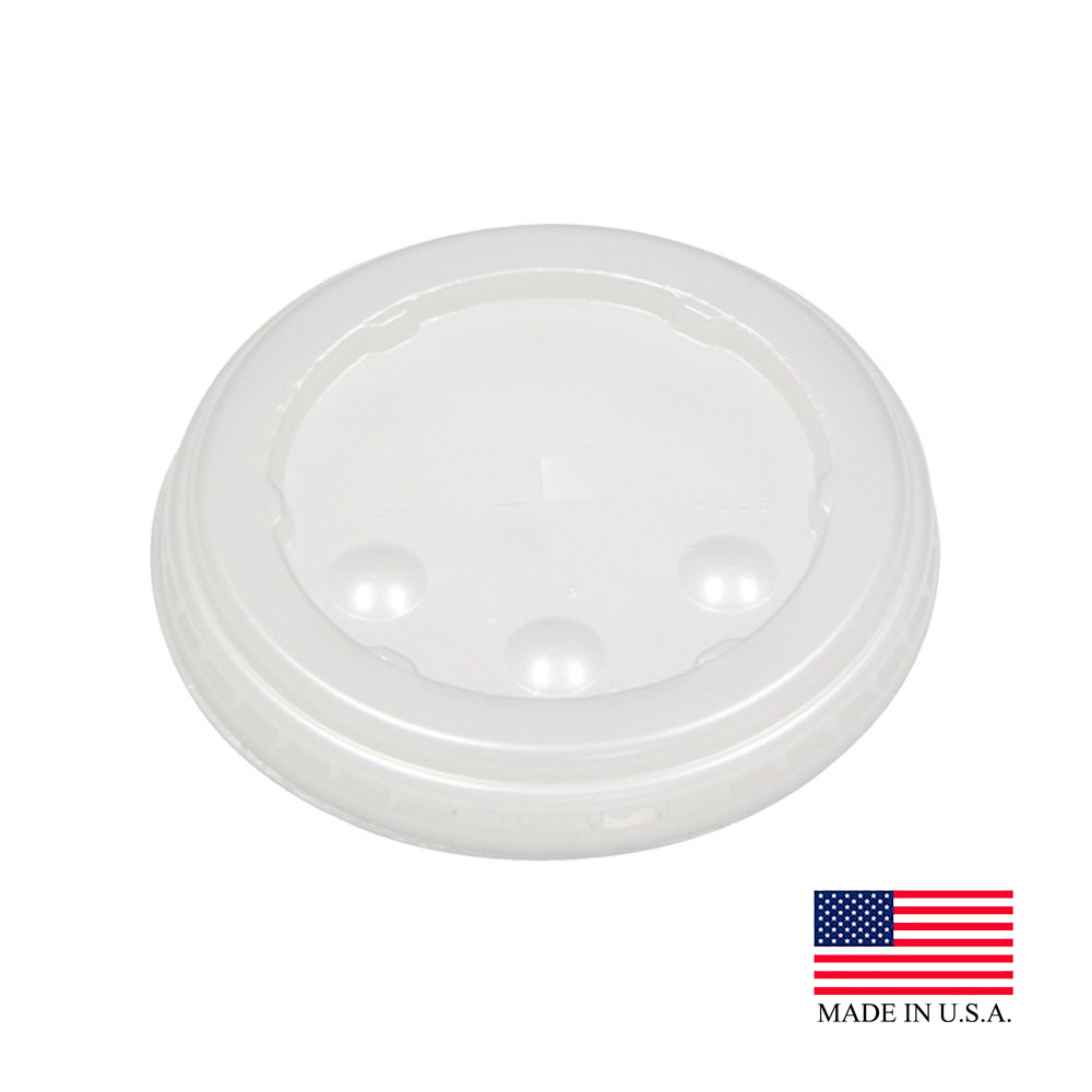 DFL122Z Translucent 12-22 oz. Plastic Straw Slot Lid w/ID Buttons 24/100 cs - DFL122Z 12-22z COLD CUP LID