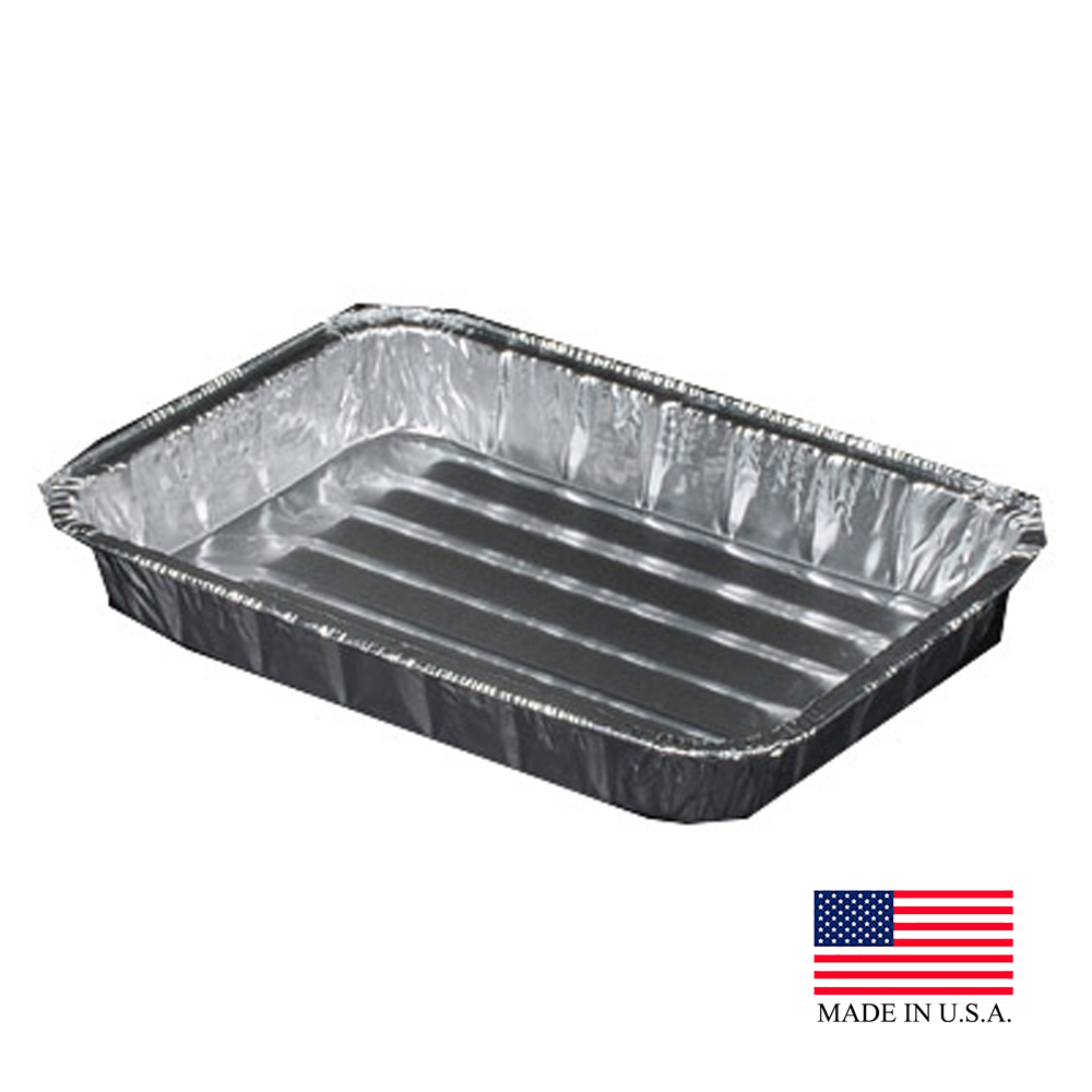 3200-30 Aluminum 8.75"x6.25" Mini Broiler Pan Bulk 500/cs - 3200-30 MINI BROILER FOIL TRAY