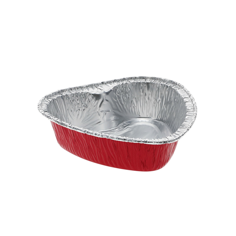 605530DR Aluminum Red Small Heart Pan 100/cs - 605530DR SML RED FOIL HEARTPAN