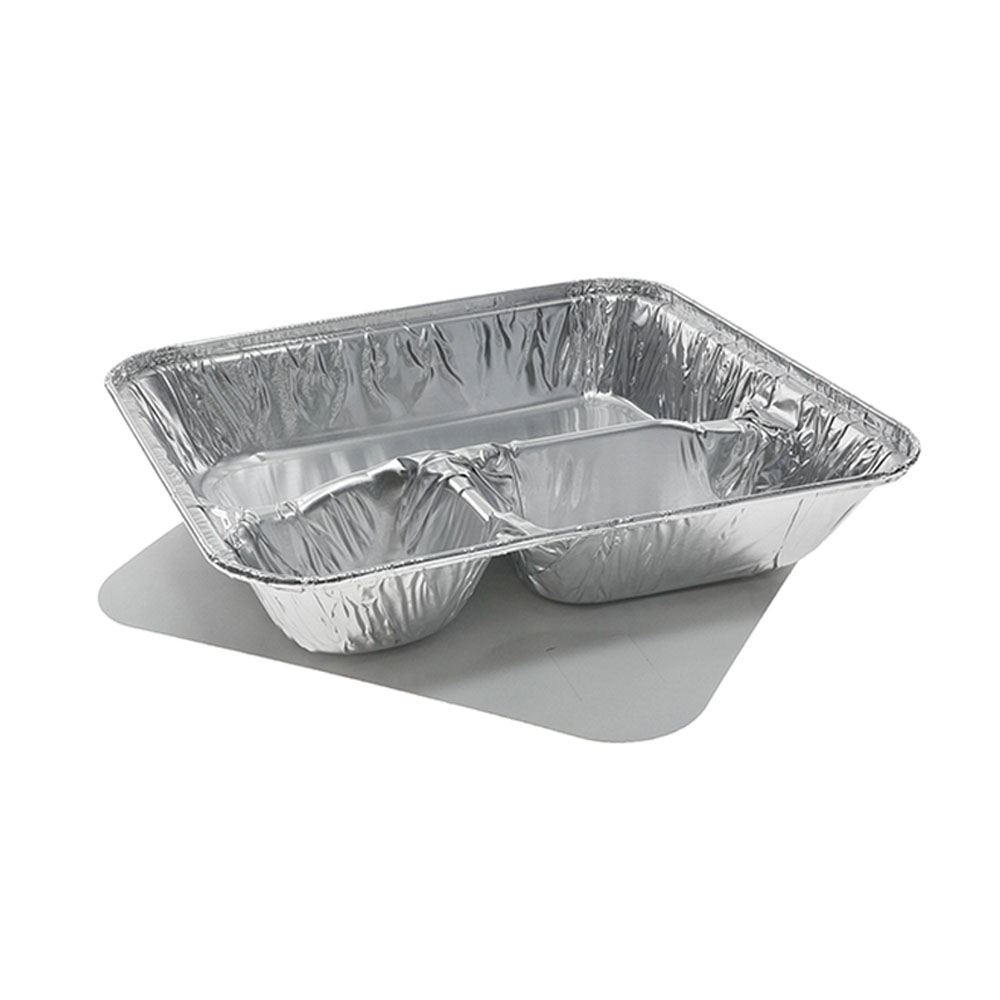 69310 Aluminum 10? 3 Compartment Tray and Foil    Laminated Board Lid 250/cs