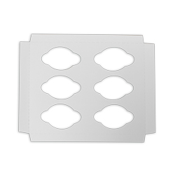 1010CI Cupcake Insert 9 15/16"x9 15/16"x 16 7/8" White 6 Cavity Recycled Cardboard 100/cs - 1010CI WH 6 CUP CUPCAKE INSERT