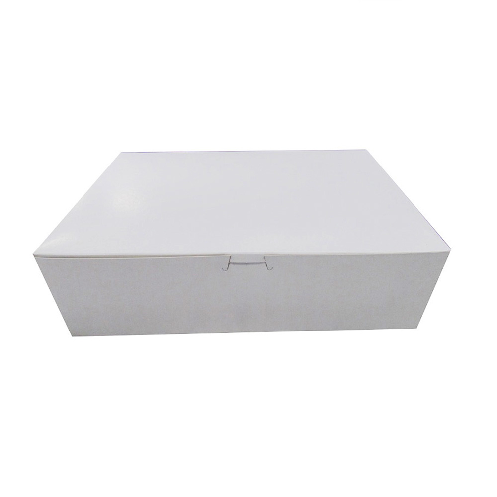 14104B-261 Cake Box 14"x10"x4.25" 1/4 Sheet Cake White Recycled Cardboard 100/pk