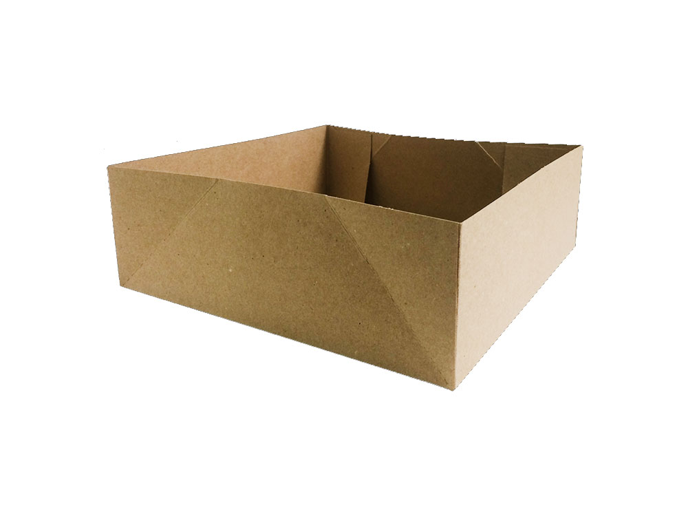 STOC1010 Bun Tray 10.5"x10.5"x3.25" Kraft Cardboard 200/cs