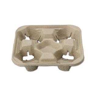 M510032 Cruiser Mover Natural 8-32 oz. Molded Fiber Blend 4 Cup Beverage Carrier 300/cs - M510032  4 CUP CARRIER (8-32z)