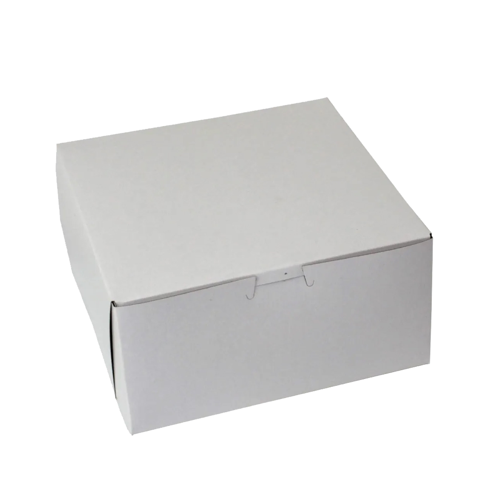 884B-261 Cake Box 8"x8"x4" White Recycled Cardboard 200/bd