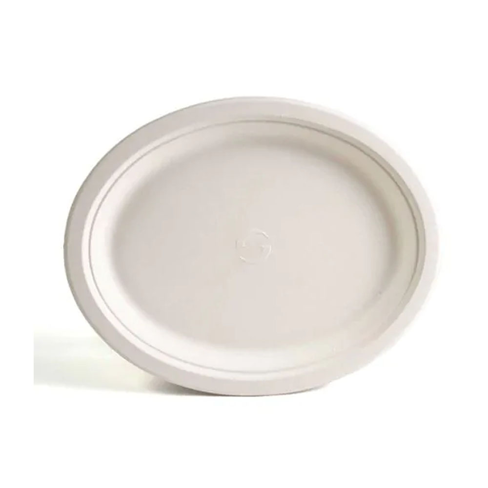 PF-EV-P012 Evolution White 10"x12.5" Bio Baggase  Oval Platter 4/125 cs