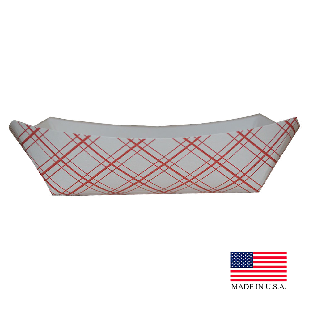 8706 Red Plaid Clay Coat #25 Food Tray 4/250 cs - 8706 PLAID #25 FOOD TRAY