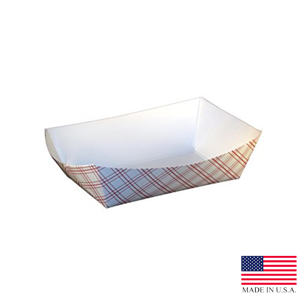 8703 Red Plaid #300 Food Tray 2/250 cs - 8703 PLAID #300 FOOD TRAY