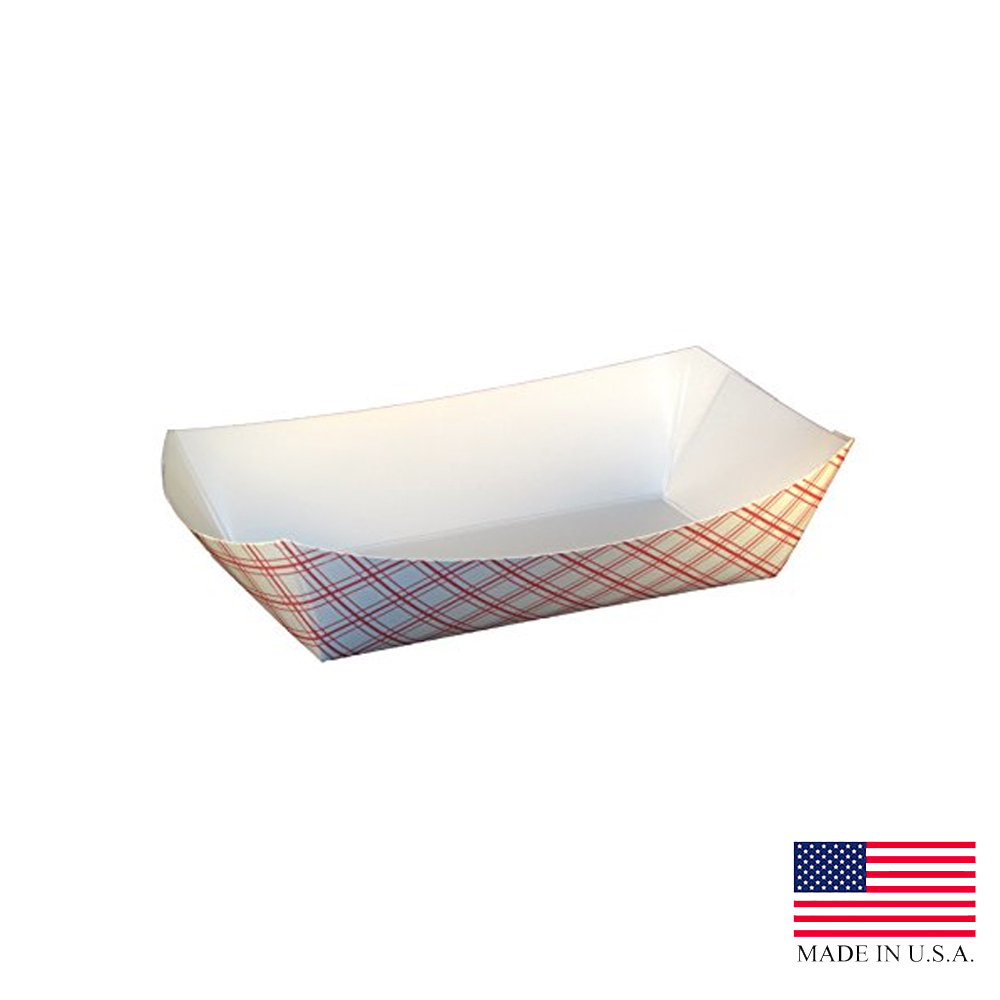 8705 Red Plaid #500 Food Tray 2/250 cs - 8705 PLAID #500 FOOD TRAY