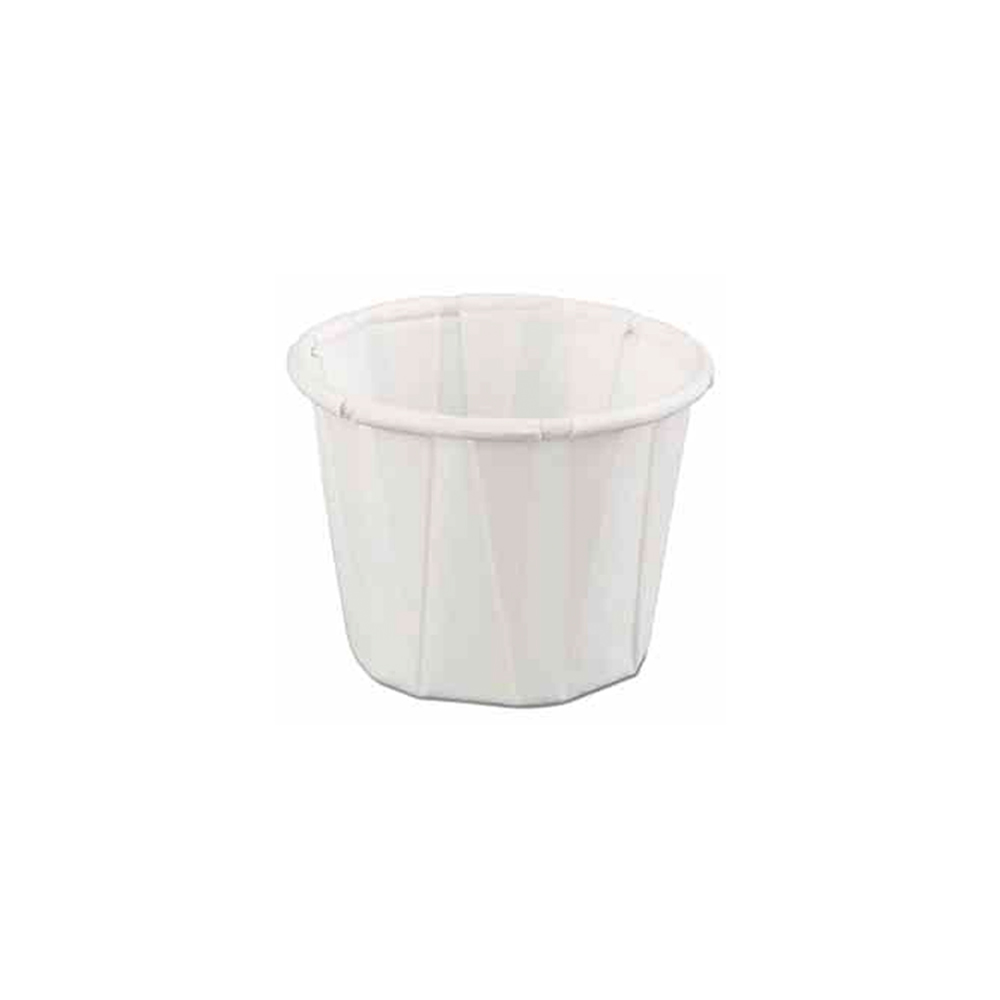 F125 White 1.25 oz. Pleated Paper Portion Cup 20/250 cs - F125 1.25z PLTD PAP PORTION CP