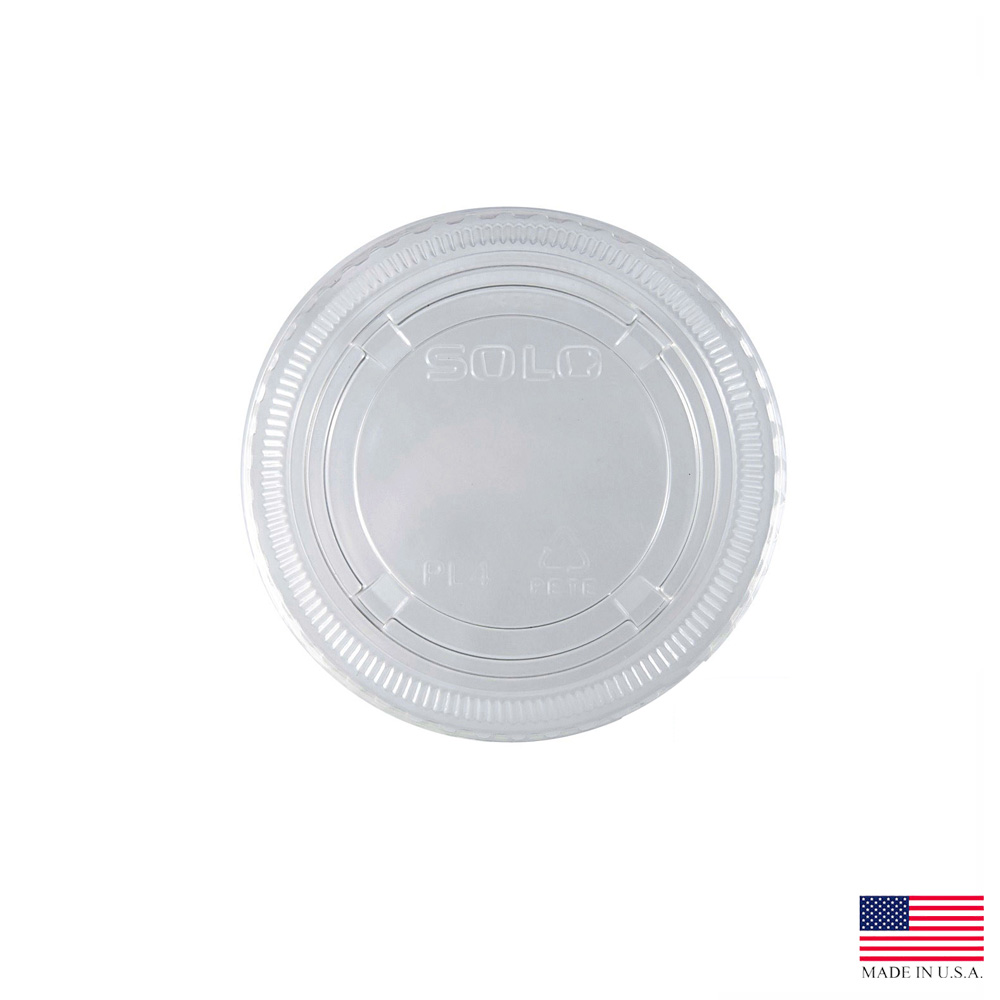 PL4N Ultra Clear 4 oz. PET No Slot Souffle Lid 20/125 cs - PL4N CLR 4z NO SLOT SOUFF LID