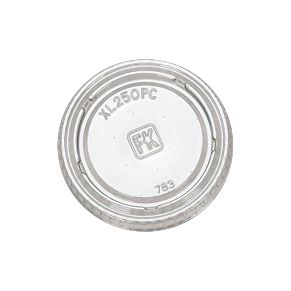 XL250PC/9505083Clear 2 oz. Plastic Portion Cup Lid 20/125 cs - XL250PC/9505083 CLR LID/PC200