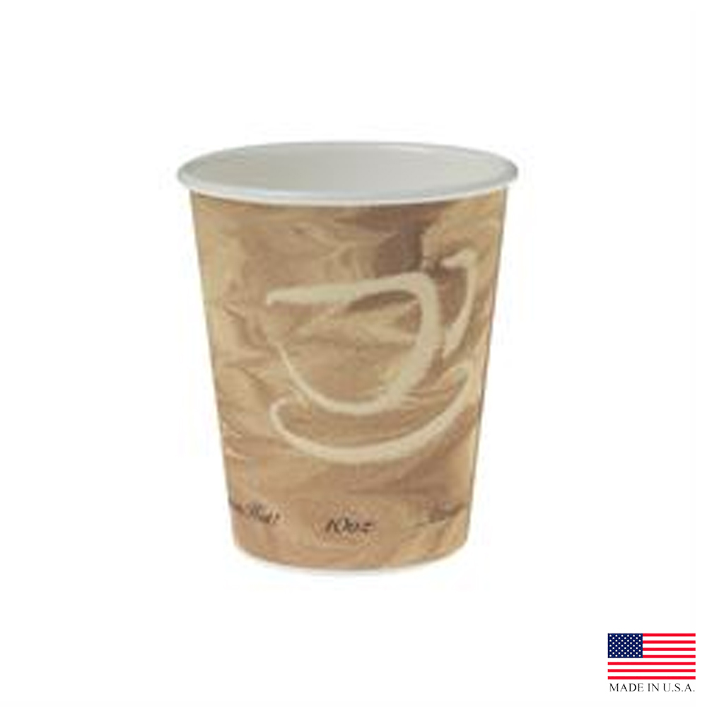 370MS-0029 Mistique Print 10 oz. Poly Coated Paper Hot Cup 20/50 cs - 370MS-0029 10z MISTQ PPR HOTCP