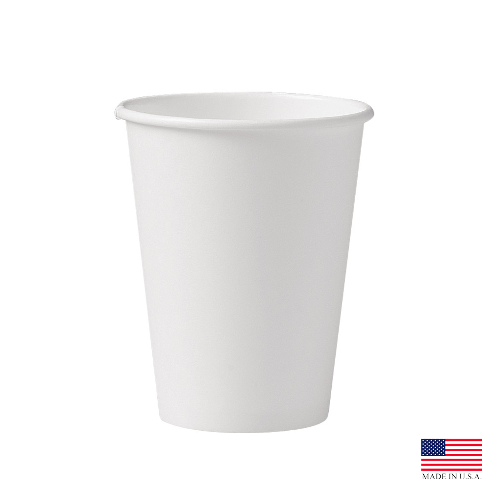 412WN-2050 White 12 oz. Poly Coated Paper Hot Cup 20/50 cs - 412WN-2050 12z WHITE HOT CUP