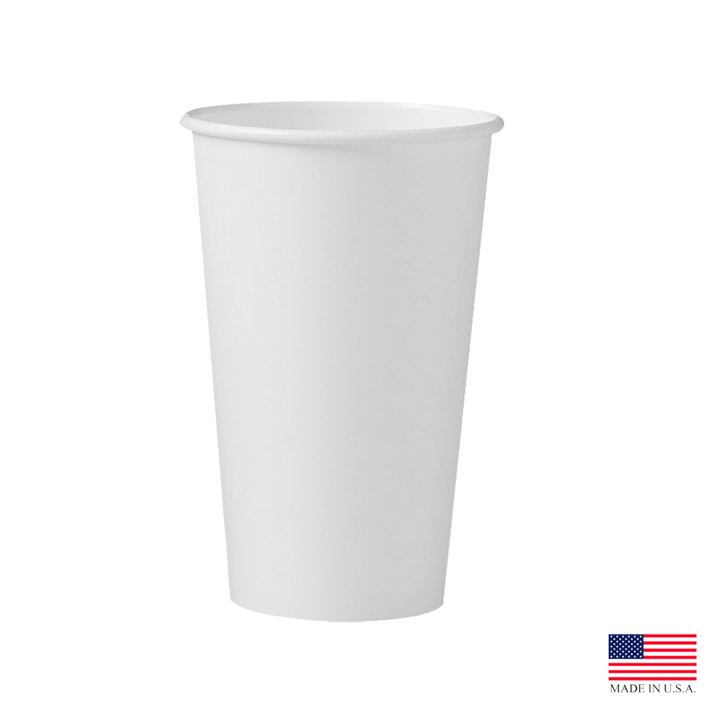 316W-2050 White 16 oz. Poly Coated Paper Hot Cup 20/50 cs
