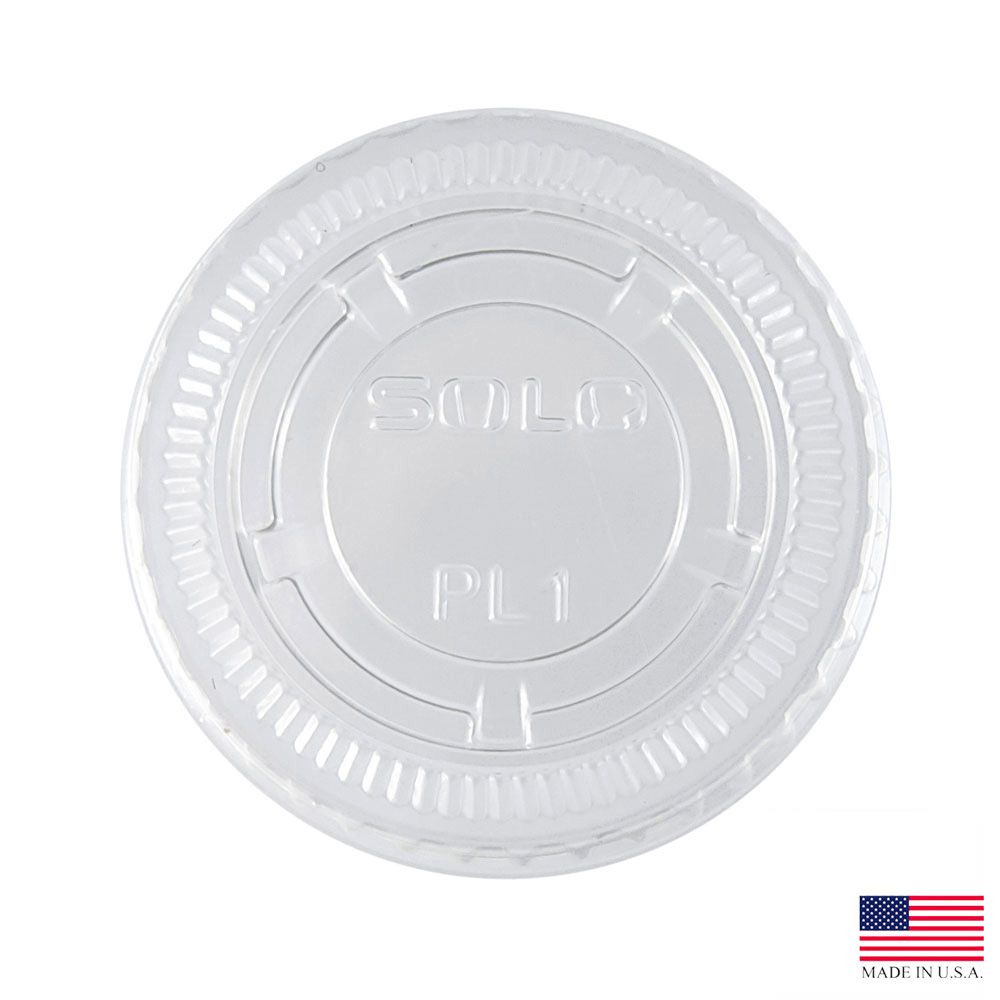 PL100N Ultra Clear 1 oz. PET No Slot Souffle Lid 20/125 cs - PL100N CLEAR N/SLT SOUFFLE LID