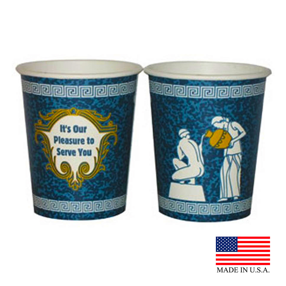 24260 DHC10S Greek Design 10 oz. Squat Paper Hot Cup 20/50 cs