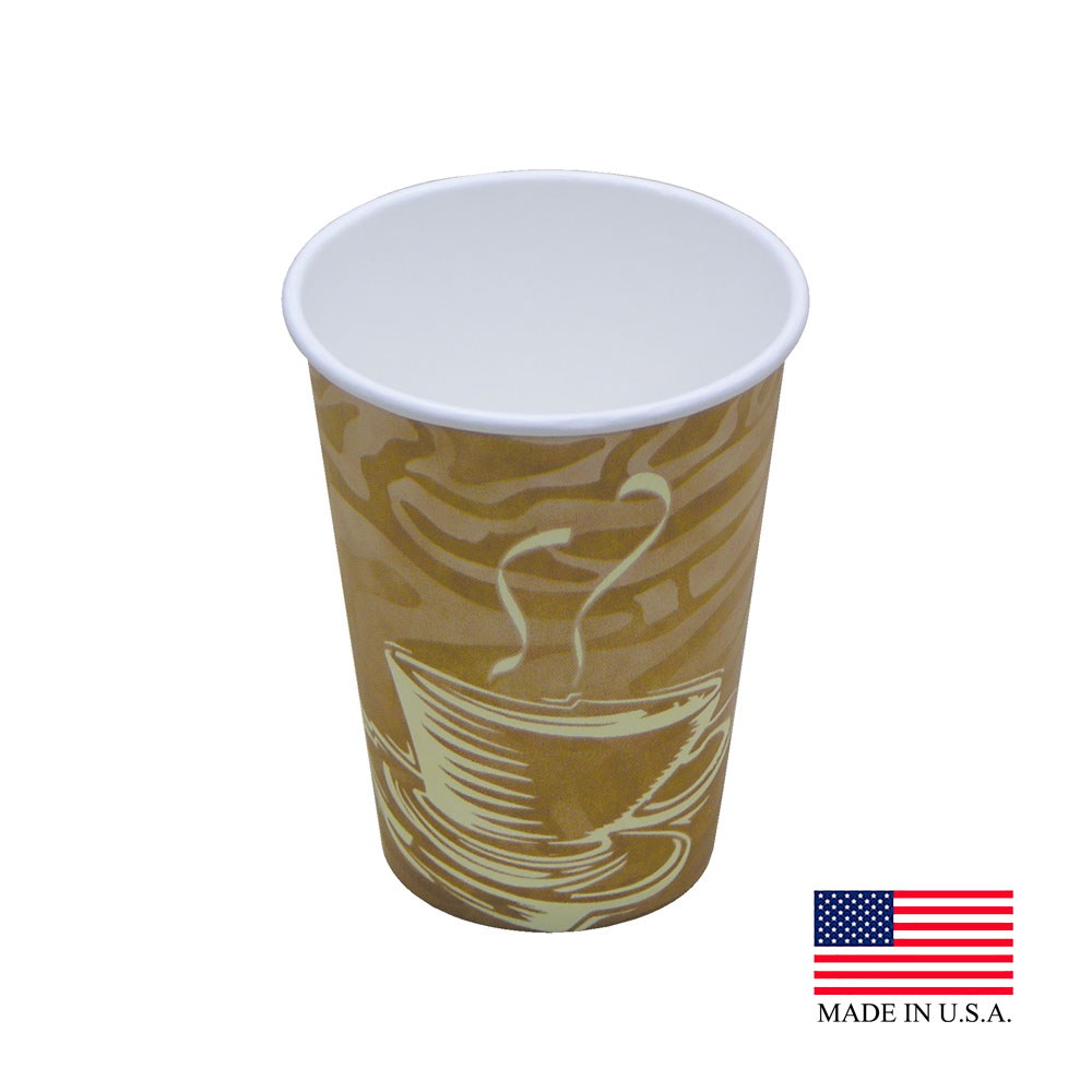 D12THCSWL Swirl Design 12 oz. Tall Paper Hot Cup 20/50 cs - D12THCSWL SWIRL12z TALL HOT CP