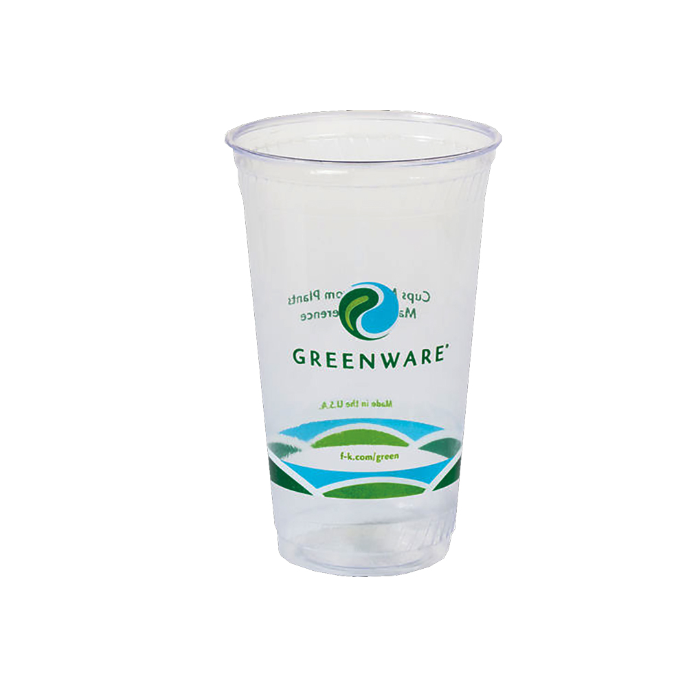 GC16S/9509226.01 Greenware Print 16 oz. Compostable Cold Cup 20/50 cs - GC16S/9509226.01CL 16z PTGWCUP