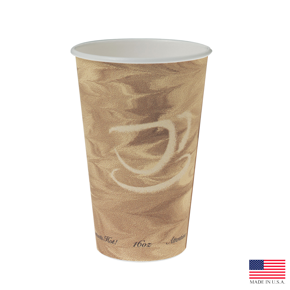 316MS-0029 Mistique Design 16 oz. Poly Coated Paper Hot Cup 20/50 cs - 316MS-0029 16z MISTIQUE HOT CP