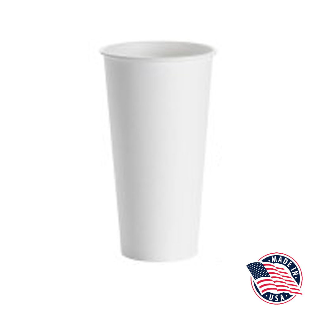 3033 White 20 oz. Insulated Paper Hot Cup 20/27 cs - 3033 WHT 20z INSULATED HOT CUP