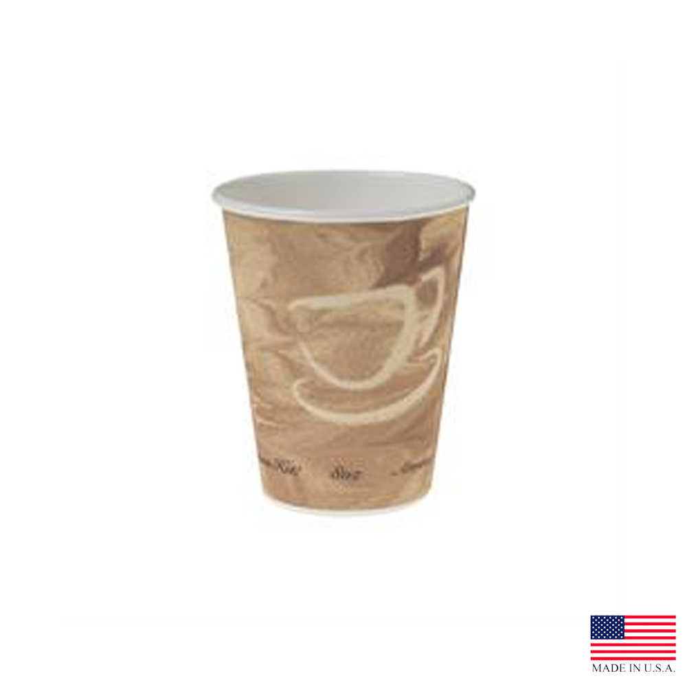 378MS-0029 Mistique Design 8 oz. Paper Hot Cup 20/50 cs - 378MS-0029 8z MISTIQUE HOT CUP