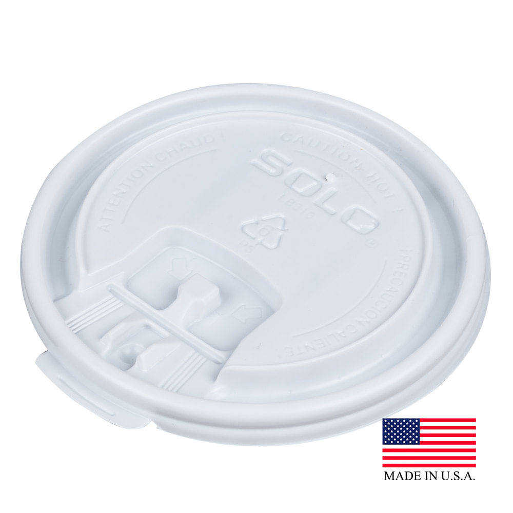 LB3101 Lift n' Lock White 10 oz. Plastic Tear Tab Lid for Squat Cup 10/100 cs