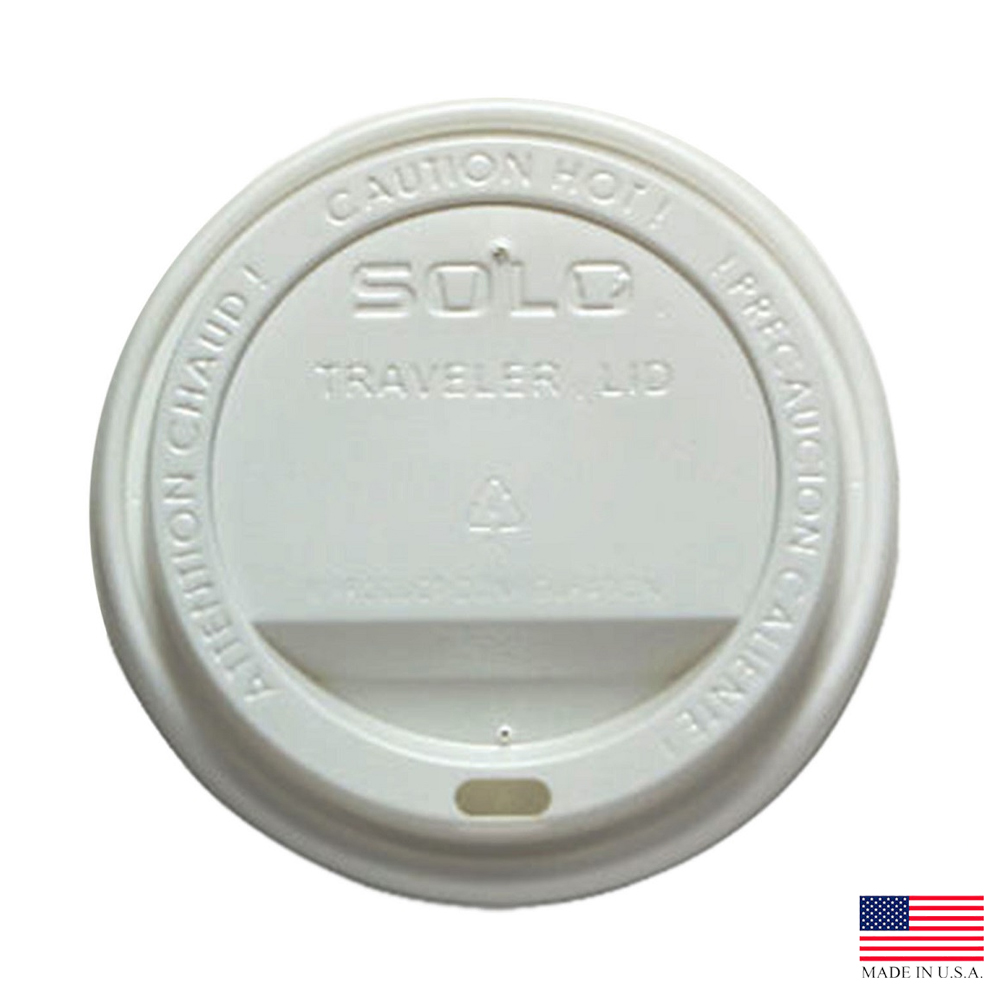 TLP316 White 10-24 oz. Traveler Dome Lid w/Sip Hole 10/100 cs - TLP316 WH DMLD FOR 10-24z HCP