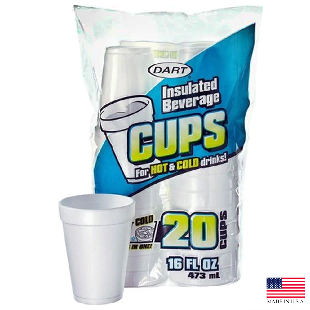 16FP20 White 16 oz. Retail Foam Cup 12/20 cs