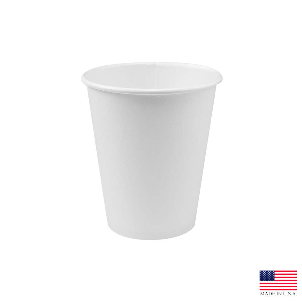 370W-2050 White 10 oz. Poly Coated Paper Hot Cup 20/50 cs - 370W-2050 10z TALL WHITE HCUP