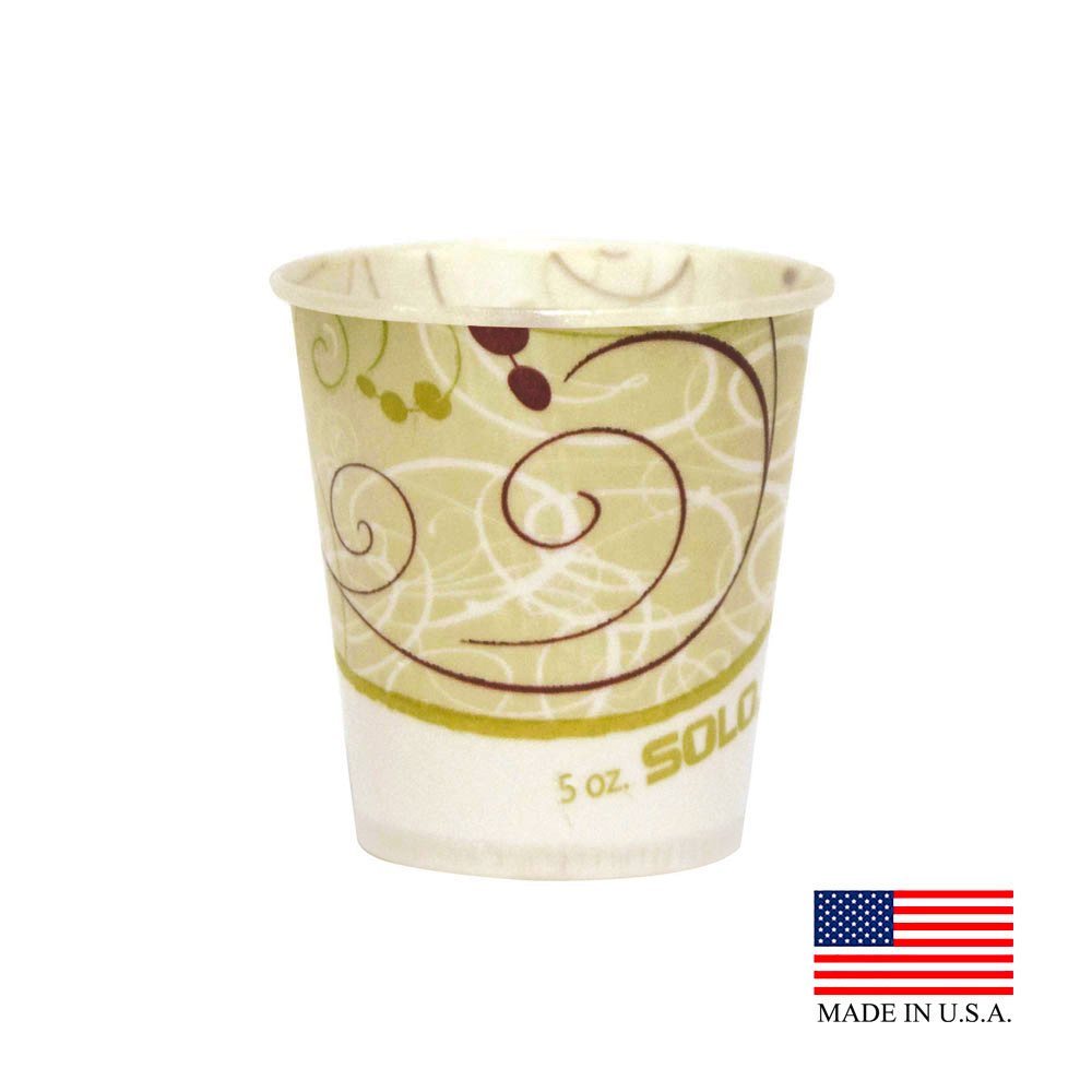 R53-J8000 Symphony Design 5 oz. Waxed Paper Cold Cup 30/100 cs - R53-J8000 SYMPHONY 5z WAX CCUP