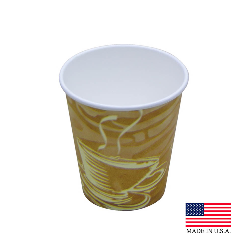 D10SHCSWL Swirl Design 10 oz. Squat Paper Hot Cup 20/50 cs - D10SHCSWL SWRL 10z SQ HOT CUP