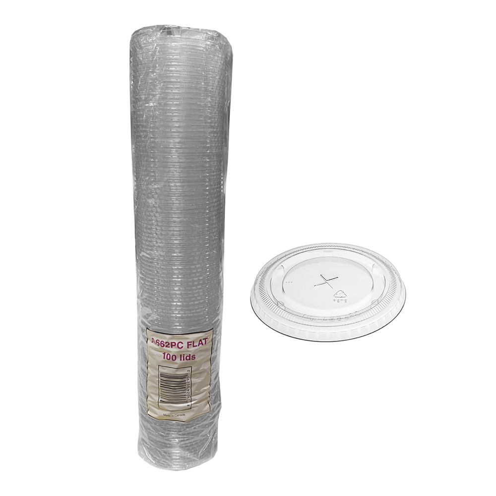 A662PC Clear 9/12 oz. Plastic Straw Slot Lid 10/100 cs