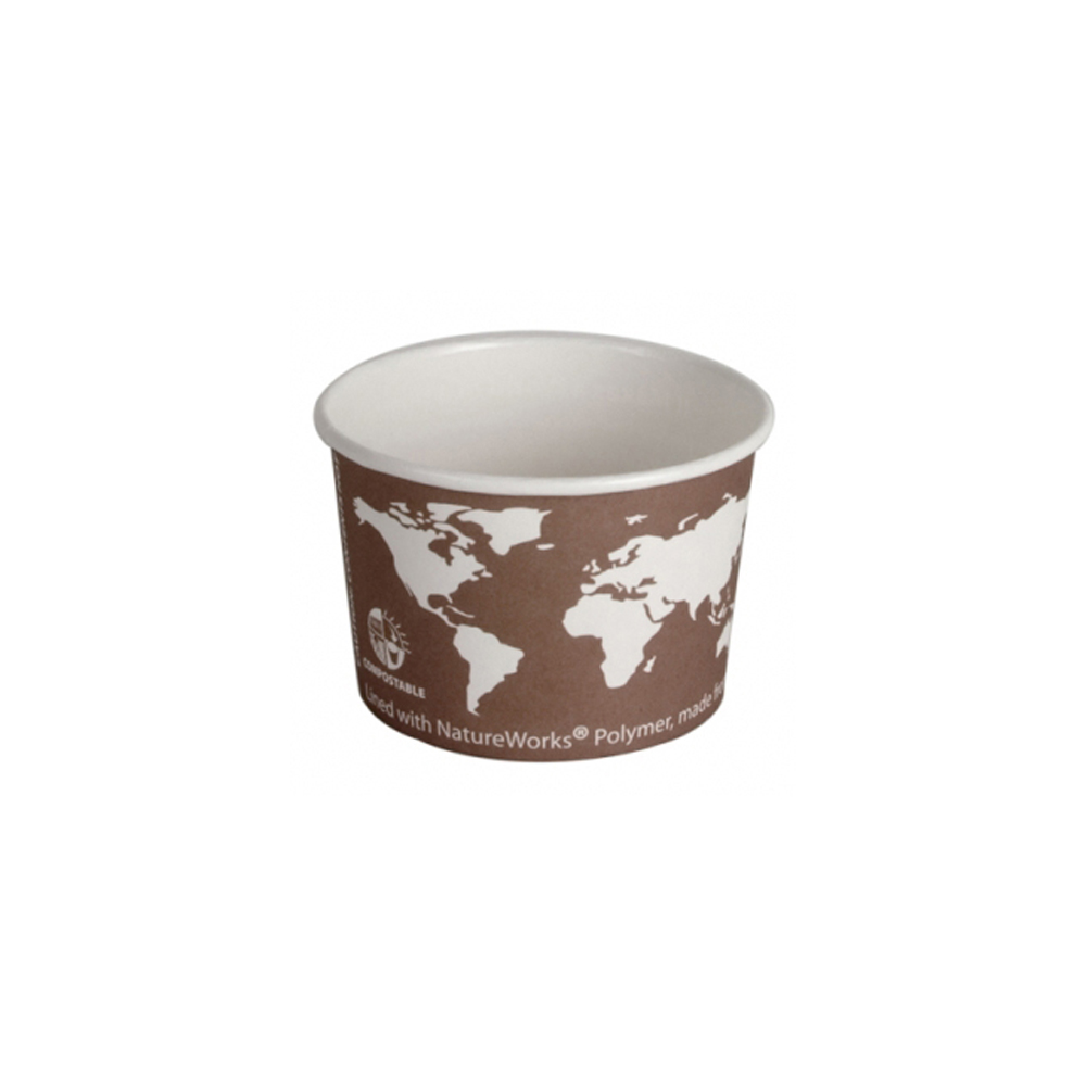 EPBSC8WA World Art Design 8 oz. Paper Soup/Food Container 20/50cs - EP-BSC8-WA 8z WLDART FOOD CONT