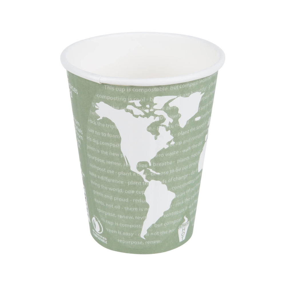 EP-BNHC12-WD World Art Design 12 oz. Insulated Paper Hot Cup 15/40/cs - EP-BNHC12-WD 12z WRLART HOTCUP