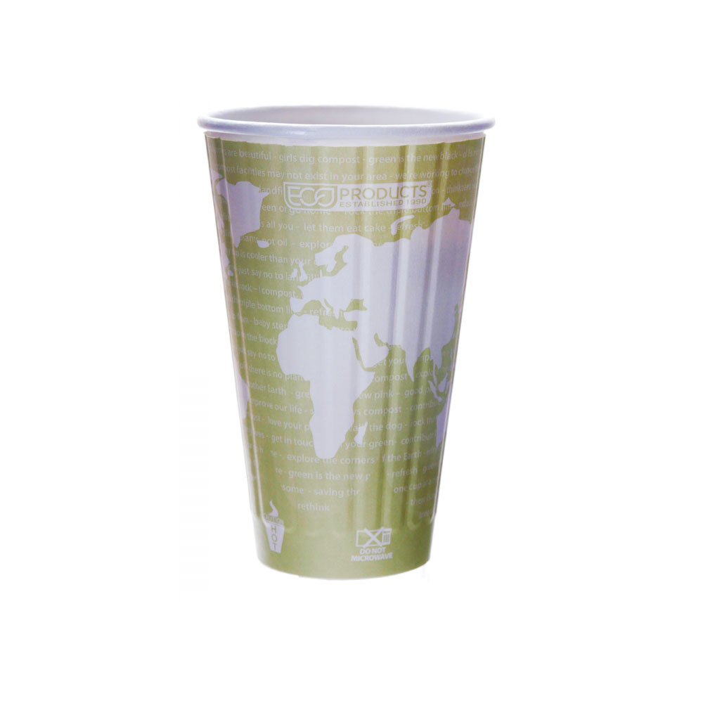 EP-BNHC16-WD World Art Design 16 oz. Insulated Paper Hot Cup 15/40cs - EP-BNHC16-WD 16z WRLART HOTCUP