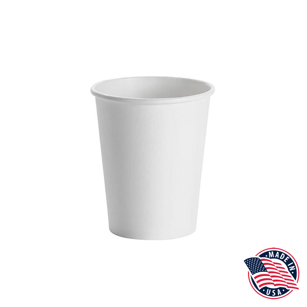 WFC8HC White 8 oz. Poly Coated Paper Hot Cup 20/50 cs