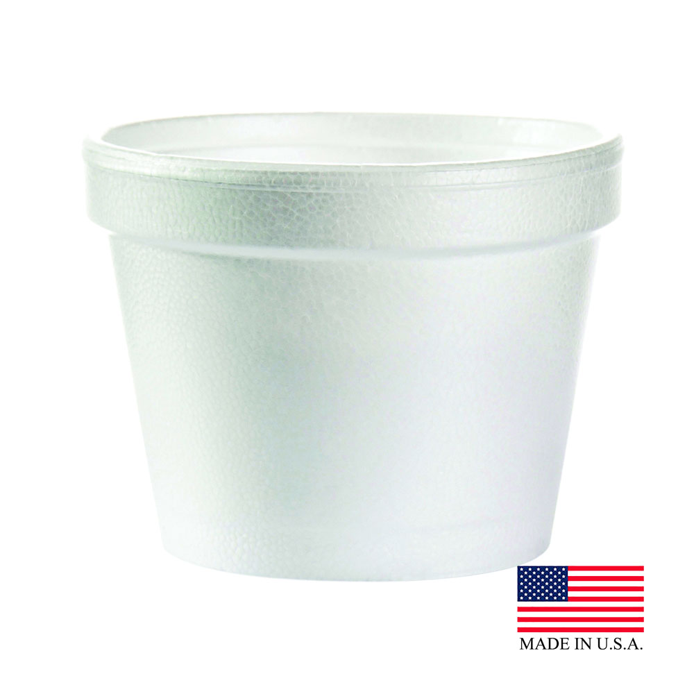 4J6 White 4 oz. Squat Foam Container 20/50 cs - 4J6 DART 4z SQT FOAM CONTAINER