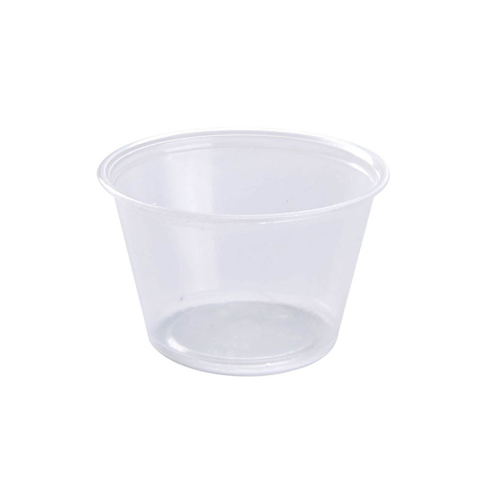 PC325/9500516 Translucent 3.25 oz. Plastic Souffle Cup 20/125 cs