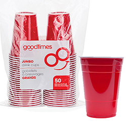 G0351/AP850C-0111 Red 16 oz. Plastic Jumbo Cold Cup 50 count 12/50 cs - G0351/AP850C-0111 16-18 REDCUP