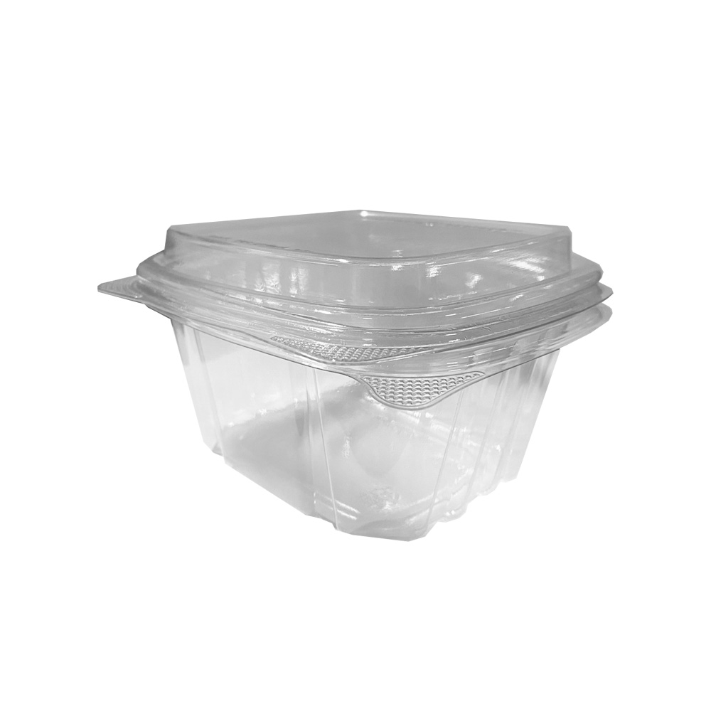 WT16-D Clear 5"x5.5"x2.9" 16 oz. PET Hinged Container 400/cs - WT16-D 16z CLR RECT HNGD TRAY