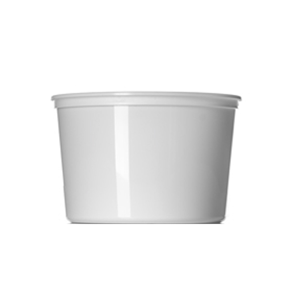 CL064W White 64 oz. Plastic Tub 200/cs - CL064W WHITE 64z 4# TUB