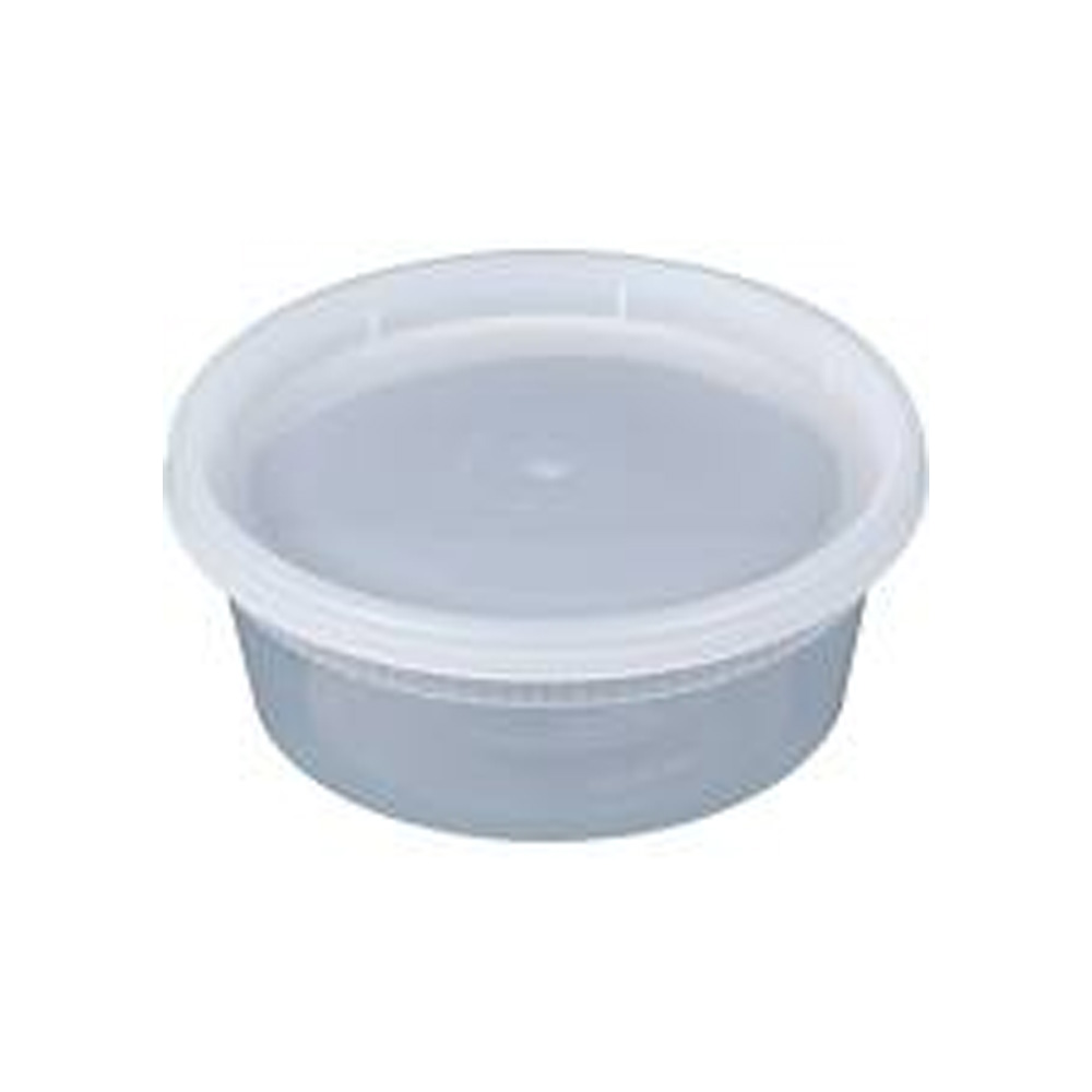 YL2508 Delitainer Clear 8 oz. Plastic Deli Container & Lid Combo 240/cs